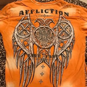 Cool XL Affliction Black Stitching shirt